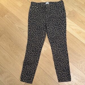 J. Crew Leopard Print Skinny Pants in Brown and Black